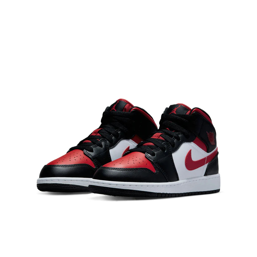 Nike Air Jordan 1 Mid Black Fire Red (GS)
