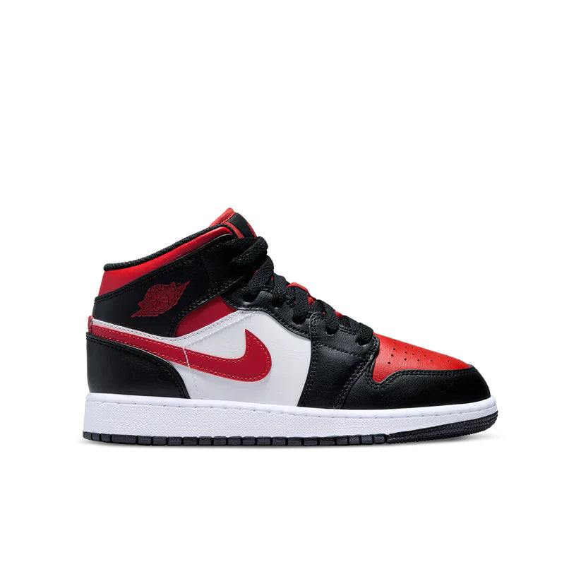Nike Air Jordan 1 Mid Black Fire Red (GS)